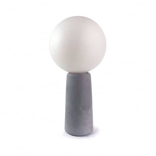 Lampe à poser en béton avec ampoule effet porcelaine made in France