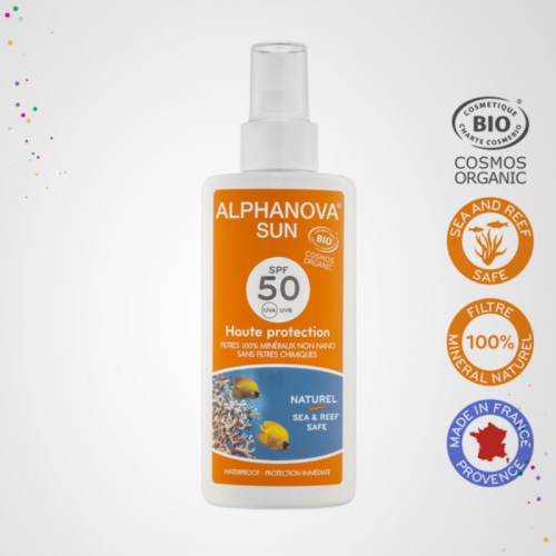 Crème solaire bébé bio en spray Haute Protection SPF 50 made in France