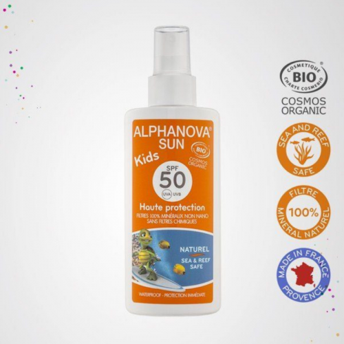 Crème solaire Enfant Kid Bio en spray Haute Protection SPF 50 made in France