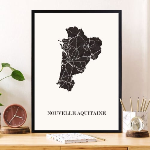 Carte de la Nouvelle Aquitaine - personnalisable